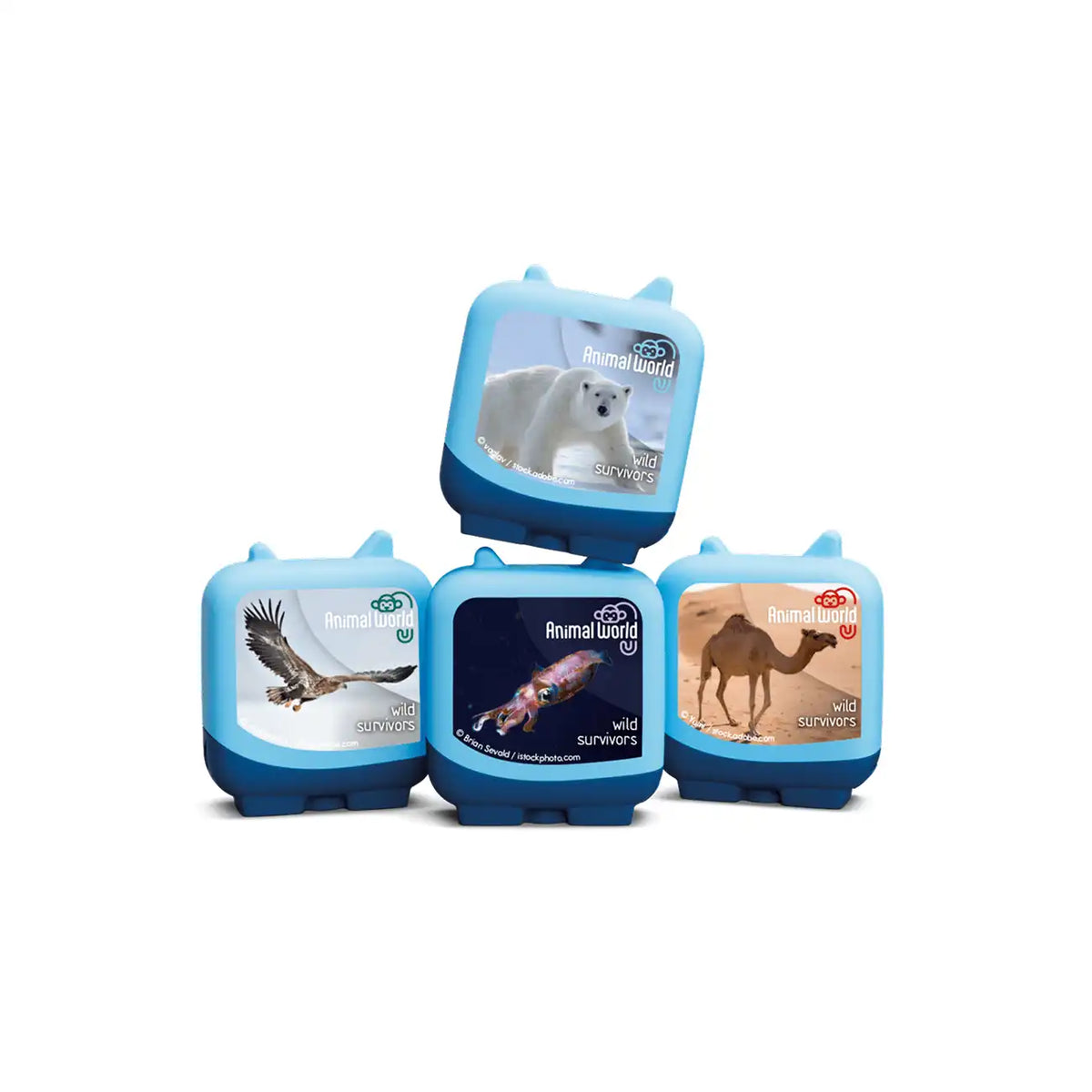 Animal World Wild Survivors Pocket Tonies - 4 Pack